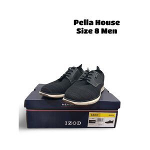 Izod Drift Men Size 8 Lace-up Casual Breathable Fashion Shoes Black NEW